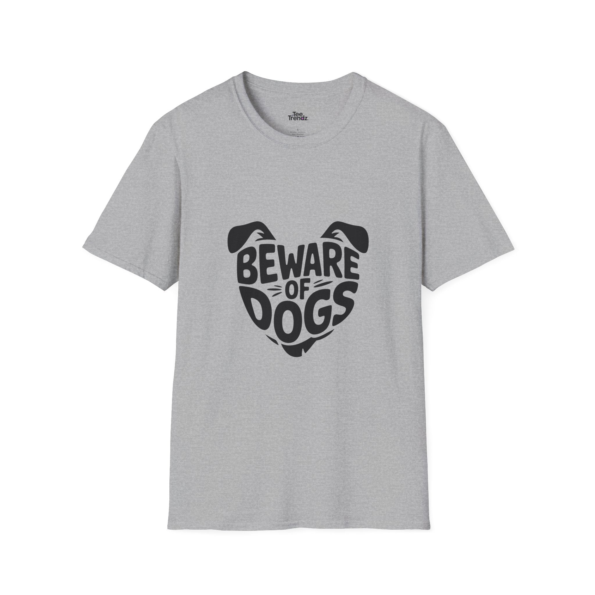 Beware of Dogs T-Shirt — Cute Dog Face Graphic Tee for Dog Lovers