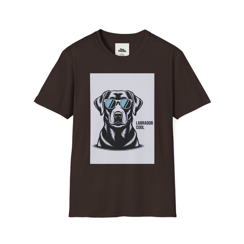Labrador Cool T-Shirt — Black Lab with Sunglasses Graphic