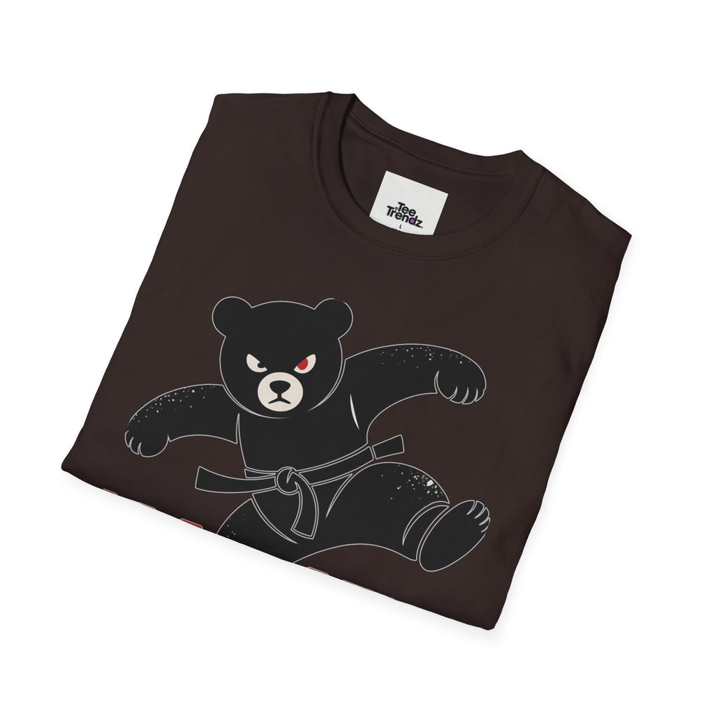 Karate Bear T‑Shirt — Martial Arts Bear with ‘KARATE’ and Japanese Text
