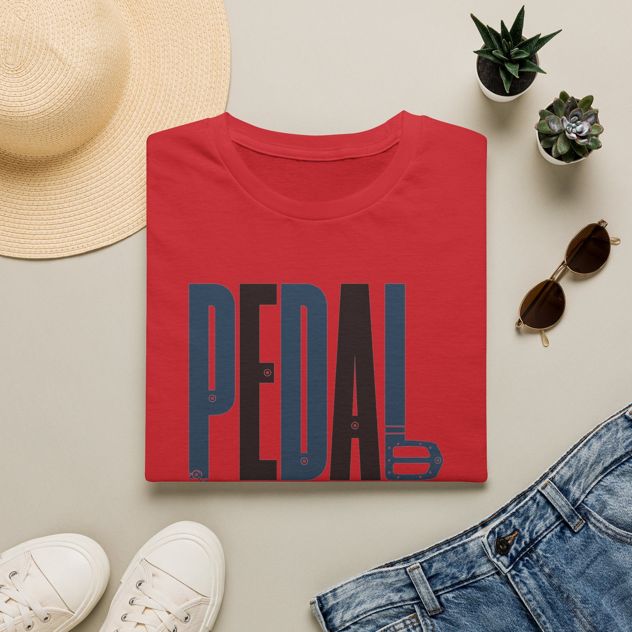 Pedal More T‑Shirt — Cycling Graphic Tee with Bike Pedal & Gear Design