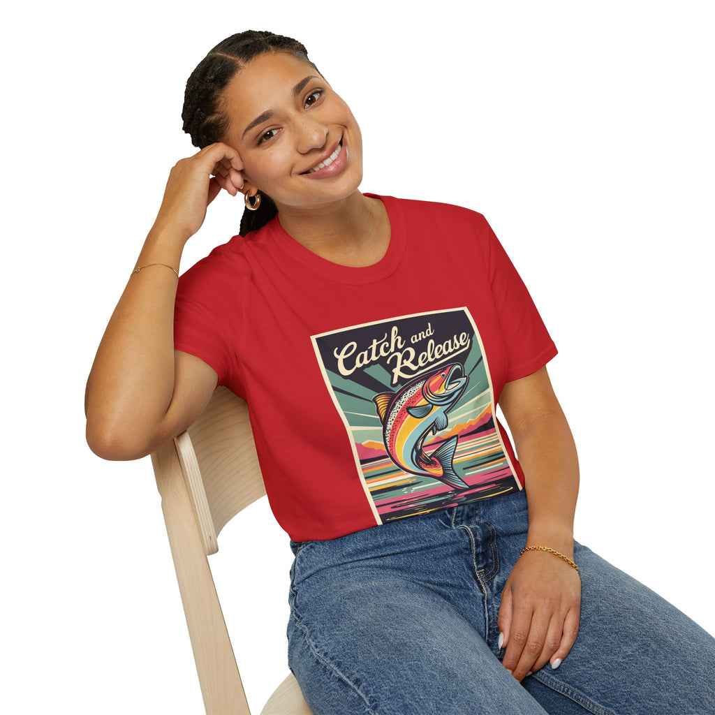 Catch and Release Fishing T-Shirt — Retro Trout Angler Tee