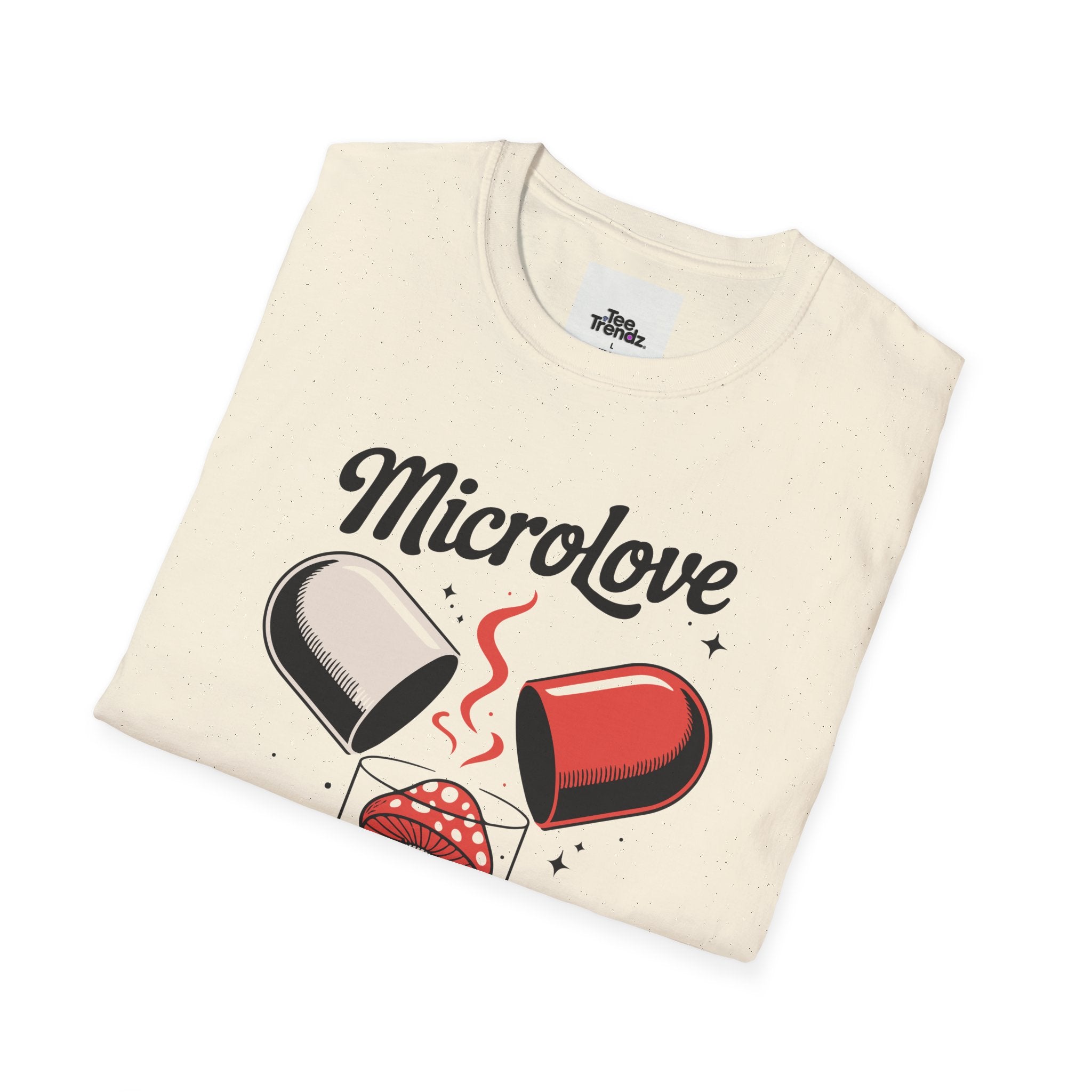 T-Shirt — "Microlove" Cute Mushroom Capsule Graphic Tee