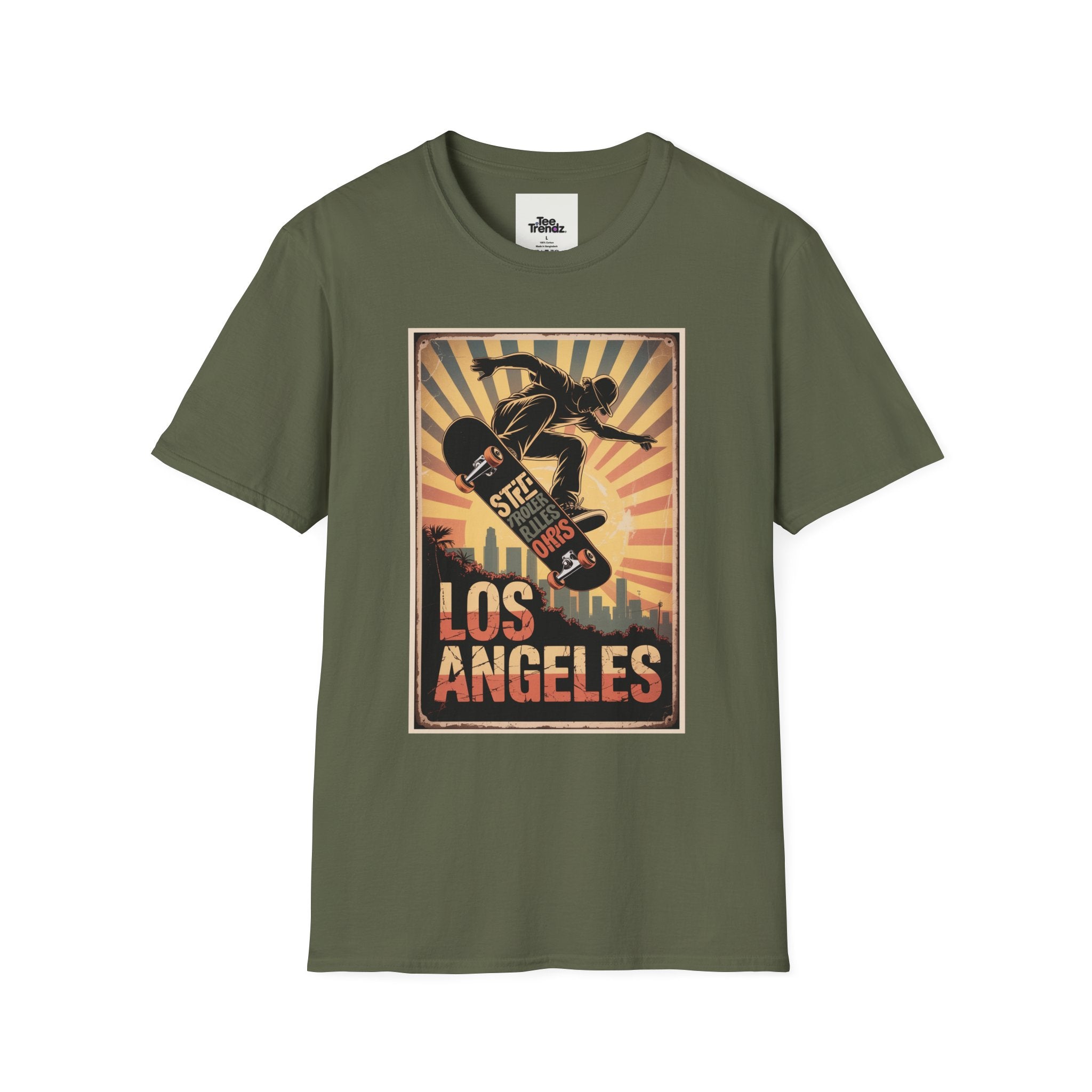 Los Angeles Skateboard Vintage Poster T-Shirt