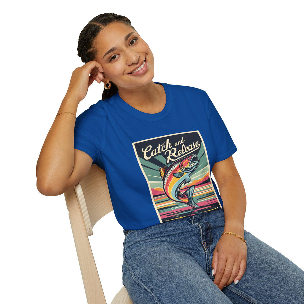 Catch and Release Fishing T-Shirt — Retro Trout Angler Tee