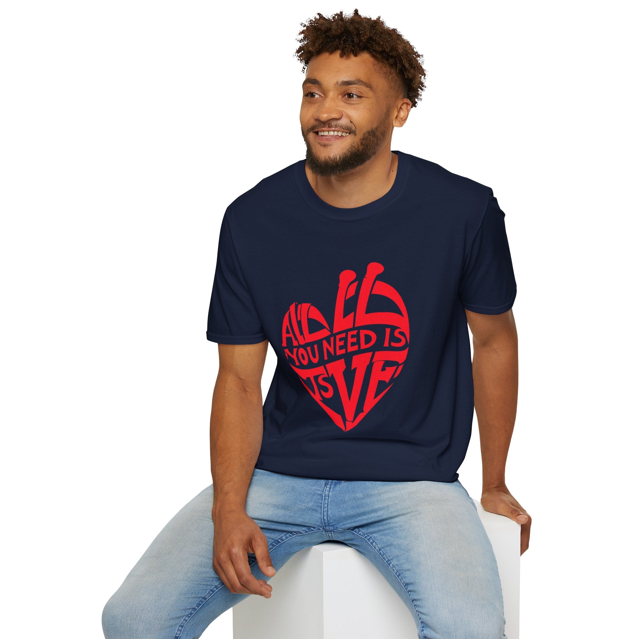 Love Heart T-Shirt — "All You Need Is Love" Retro Graphic