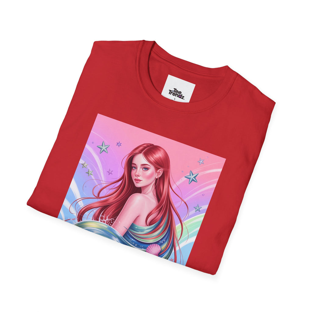 Mermaid Fantasy T-Shirt — Pastel Cosmic Sea Girl Graphic Tee