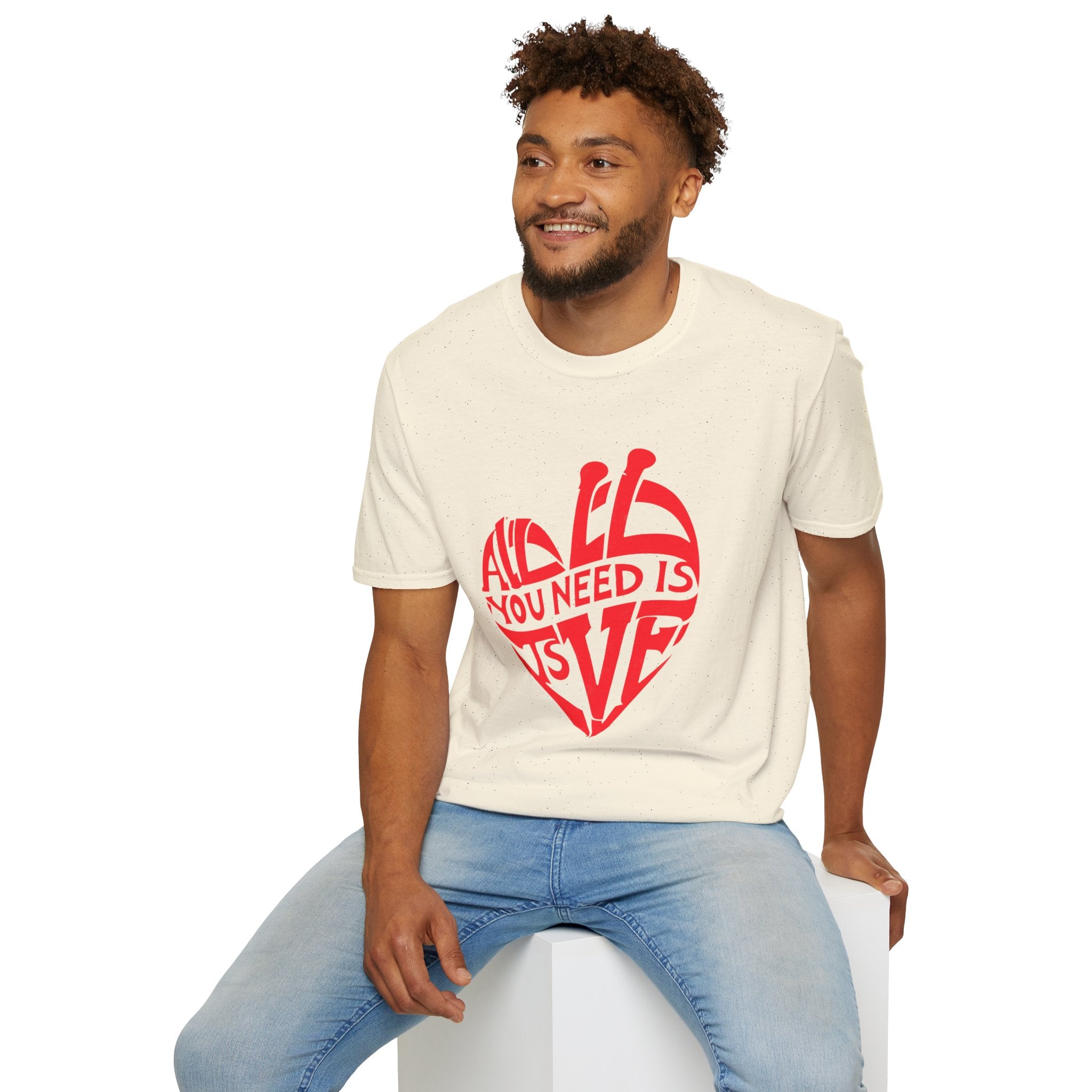 Love Heart T-Shirt — "All You Need Is Love" Retro Graphic