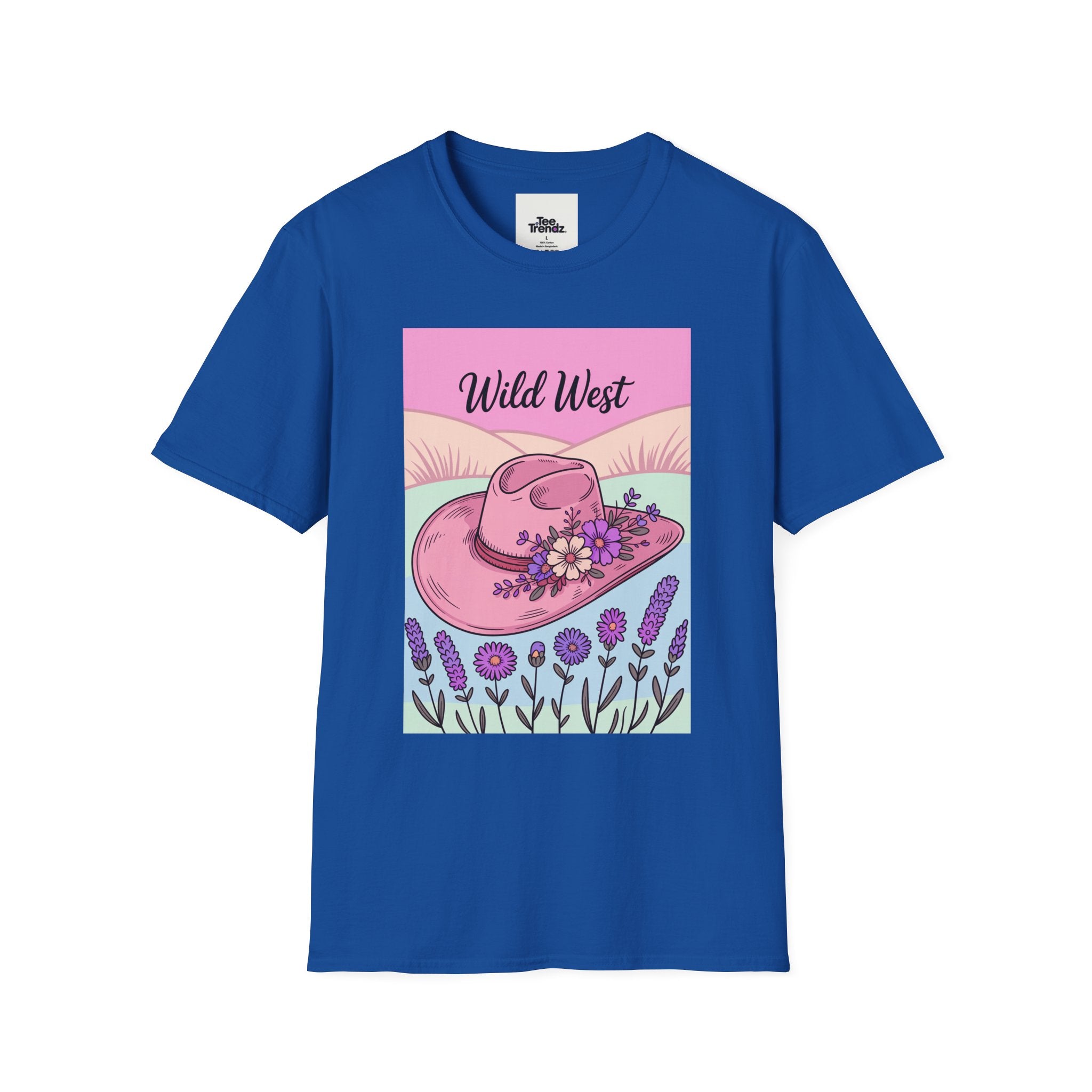 Wild West Pink Cowboy Hat T-Shirt — Floral Western Graphic Tee