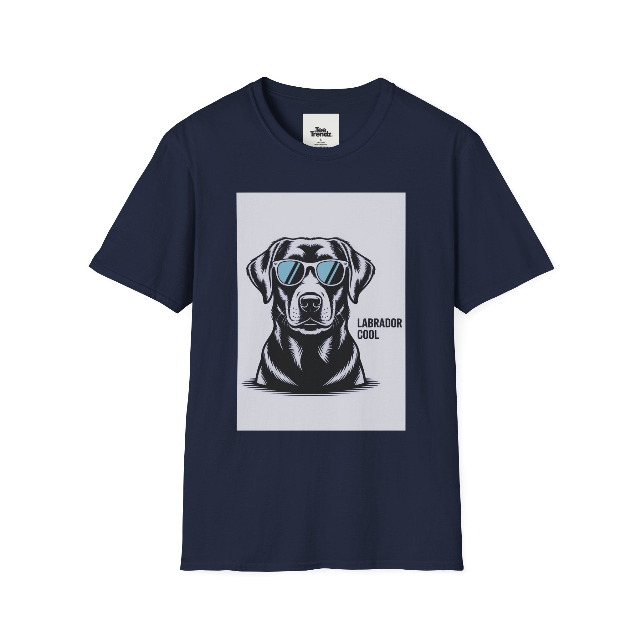 Labrador Cool T-Shirt — Black Lab with Sunglasses Graphic