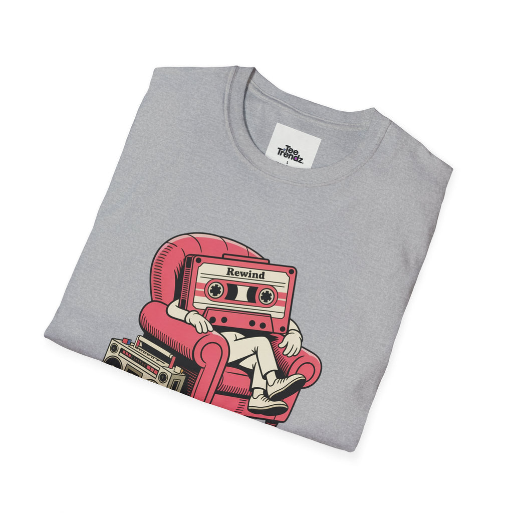 T-Shirt — "Rewind: Good Vibes Only" Retro Cassette Graphic Tee