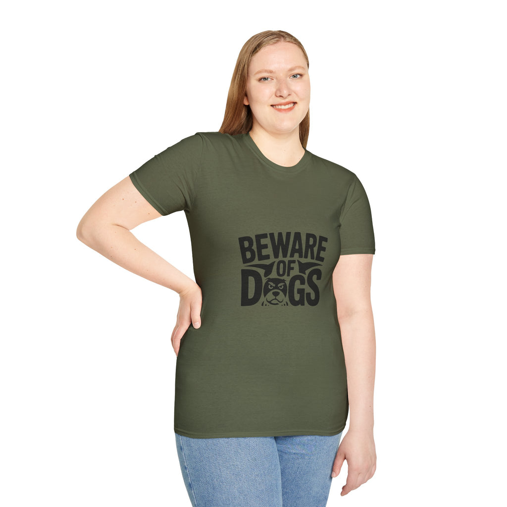 Beware of Dogs T-Shirt — Funny Bulldog Graphic Tee for Dog Lovers