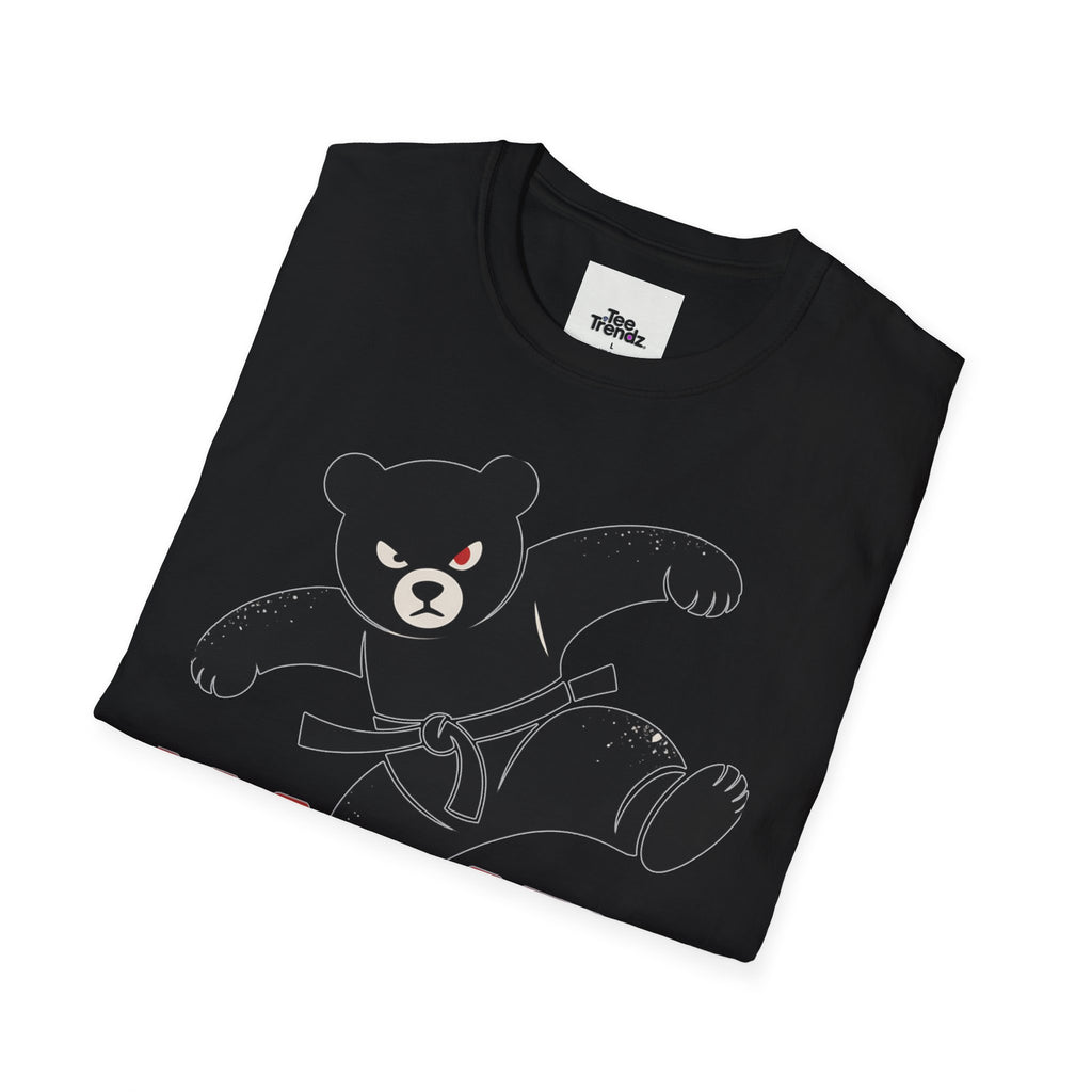 Karate Bear T‑Shirt — Martial Arts Bear with ‘KARATE’ and Japanese Text