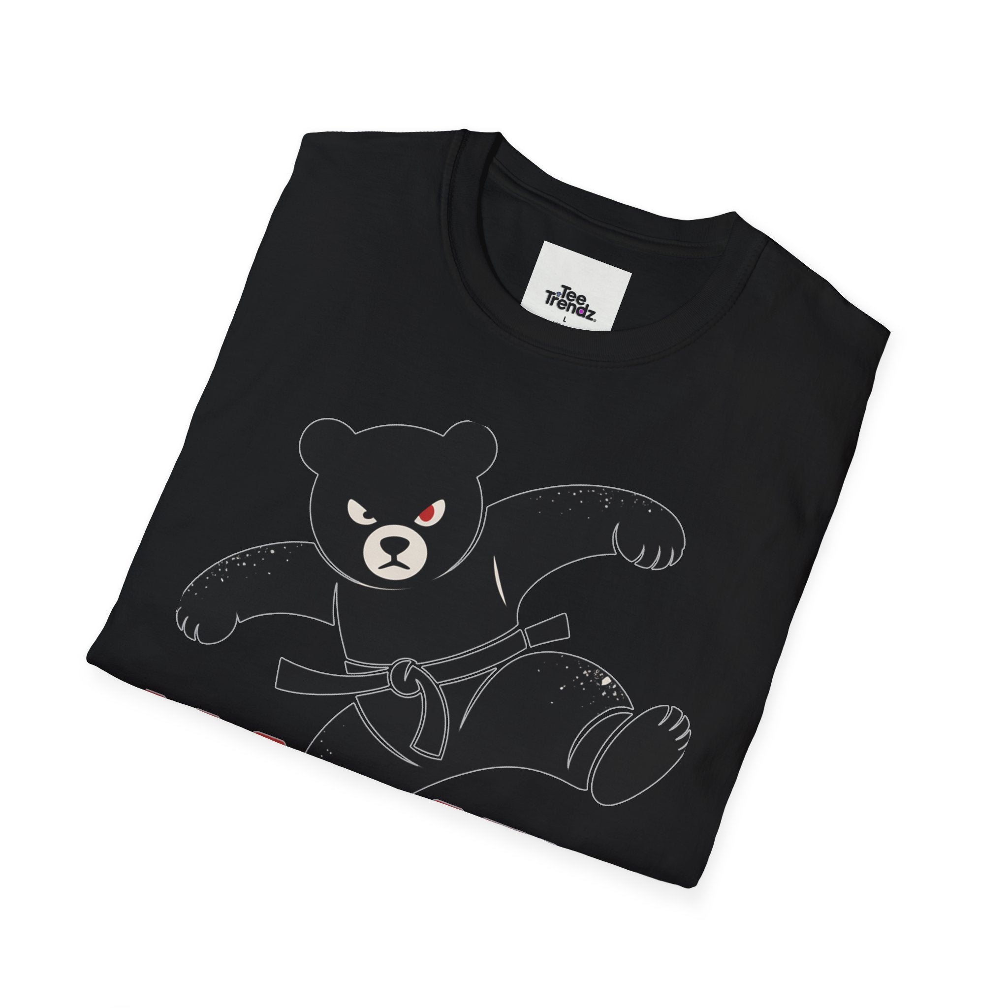 Karate Bear T‑Shirt — Martial Arts Bear with ‘KARATE’ and Japanese Text