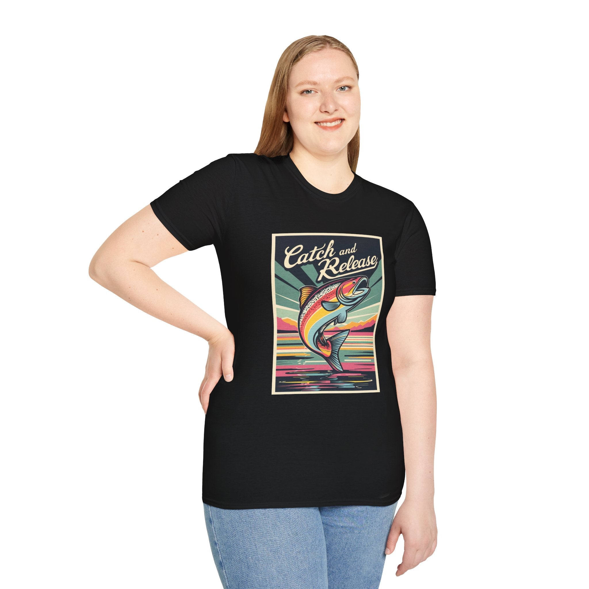 Catch and Release Fishing T-Shirt — Retro Trout Angler Tee