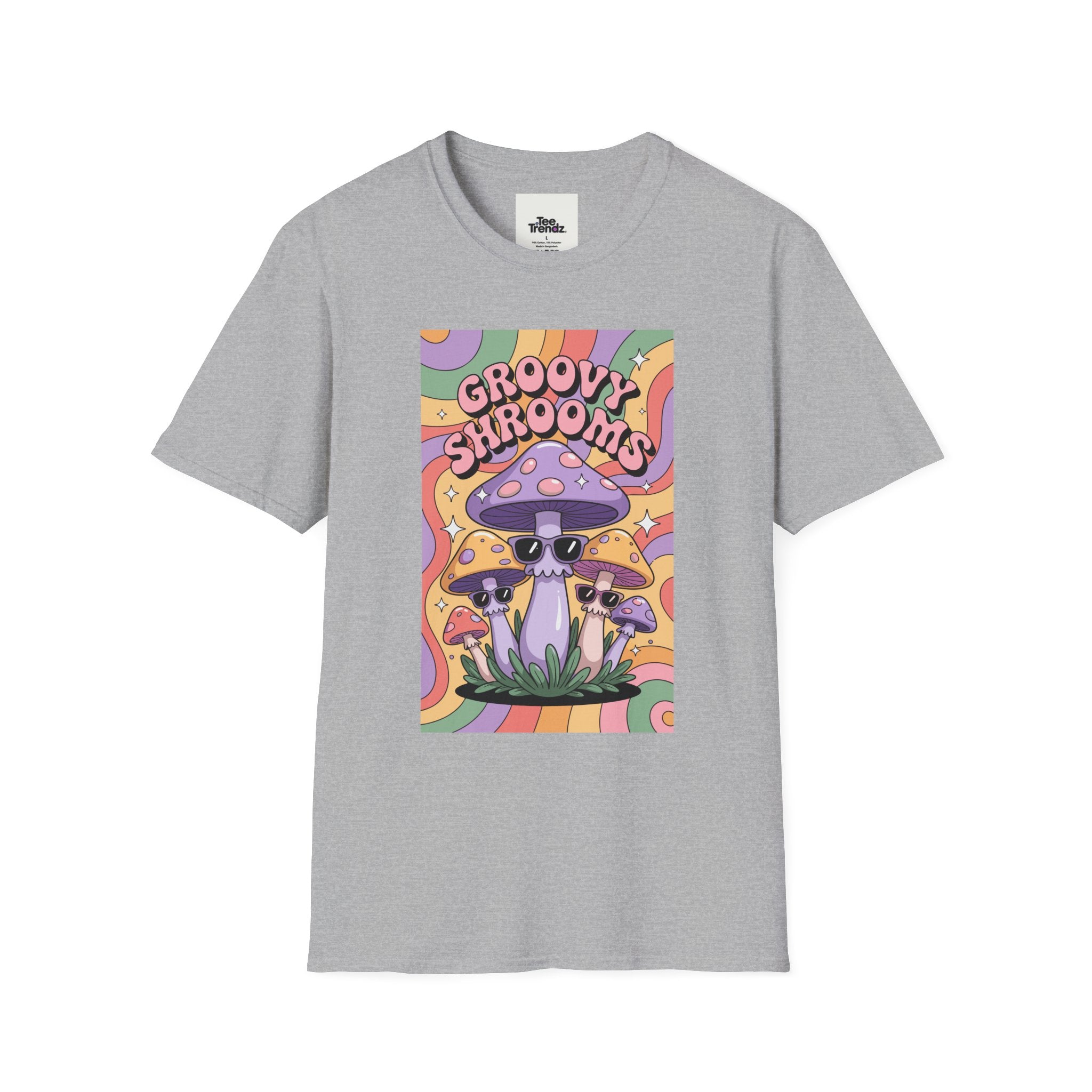 Groovy Shrooms T-Shirt – Retro Psychedelic Mushroom Tee
