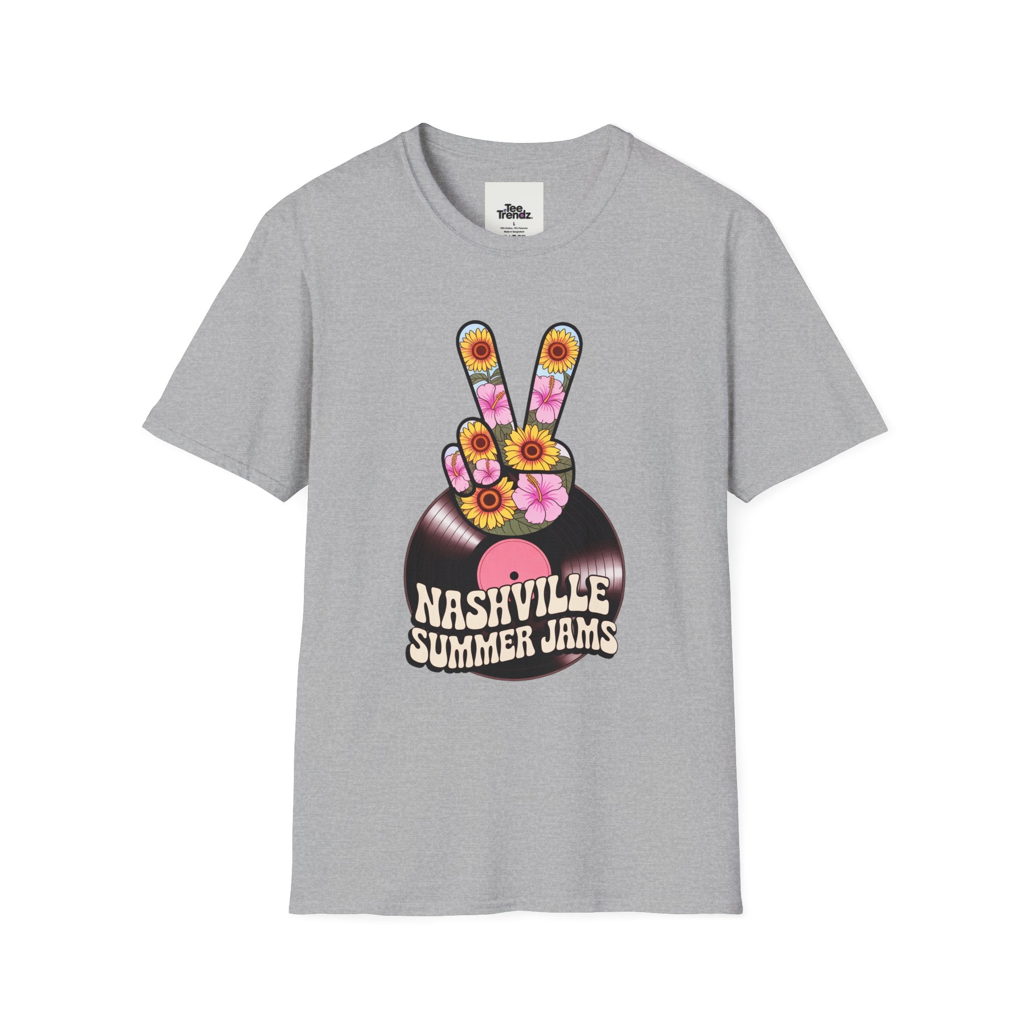 Nashville Summer Jams T‑Shirt — Retro Peace Sign Vinyl Concert Tee