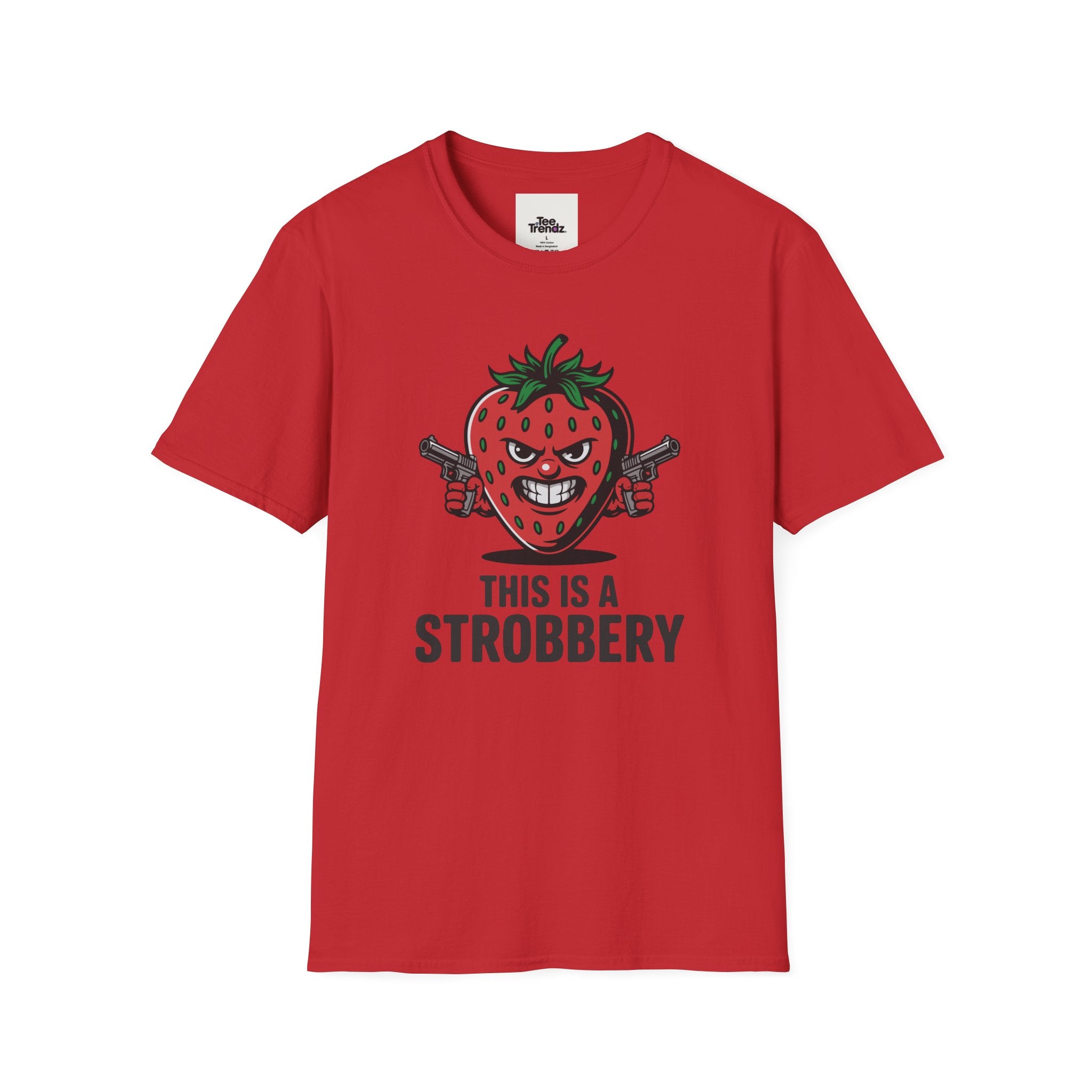 Stroberry Tee – Funny Cartoon Strawberry Graphic T-Shirt (“This Is A Stroberry”)