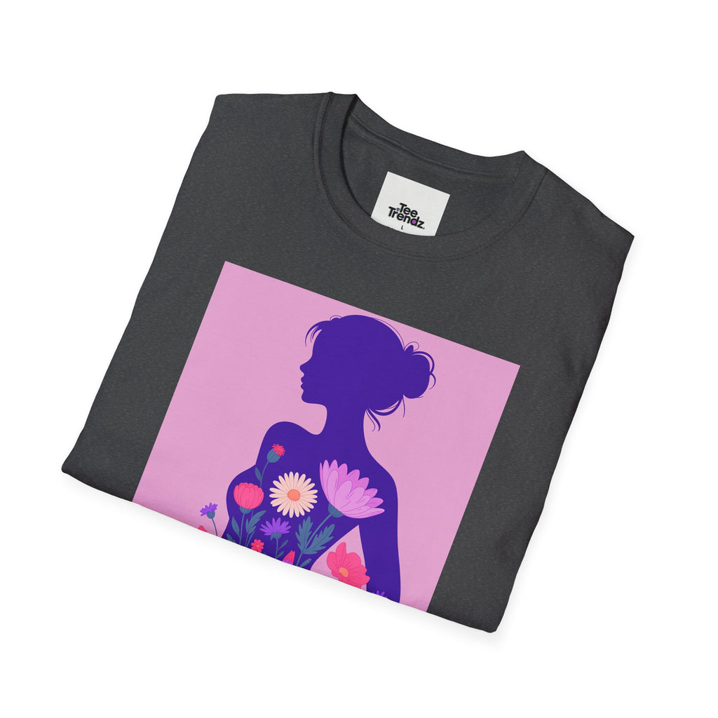 Floral Silhouette T-Shirt — Woman in Bloom Graphic Tee