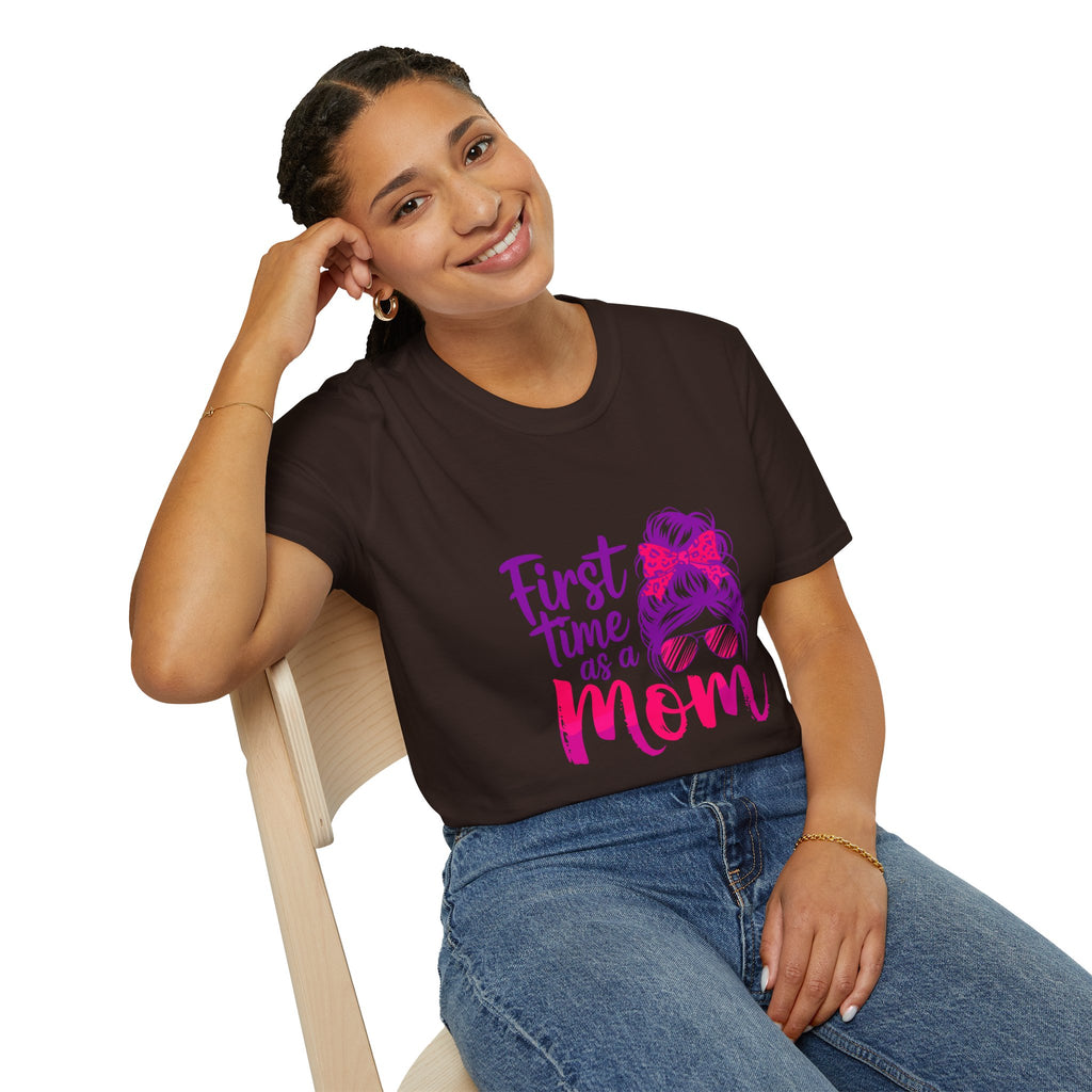 First Time as a Mom T-Shirt — New Mom Gift, Cute Mom Life Tee