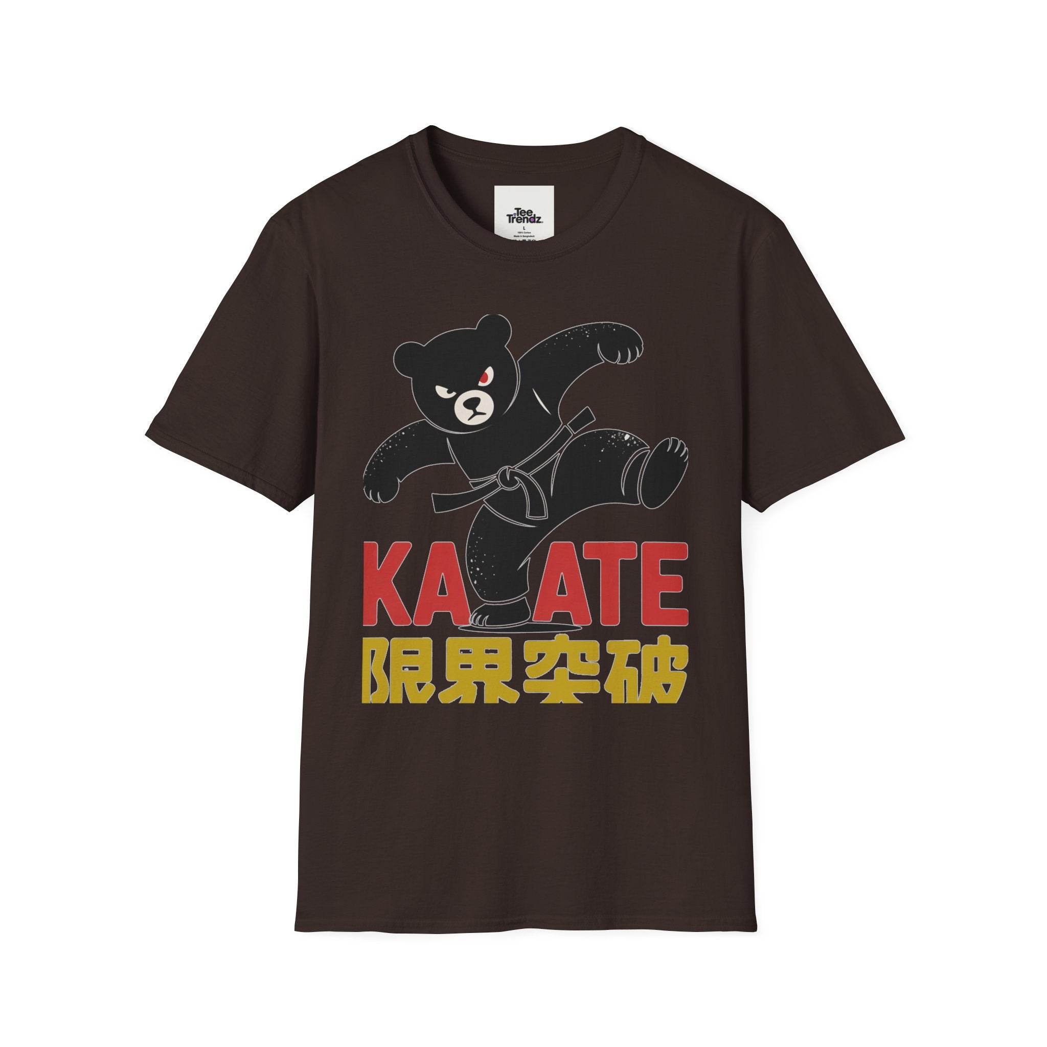 Karate Bear T‑Shirt — Martial Arts Bear with ‘KARATE’ and Japanese Text