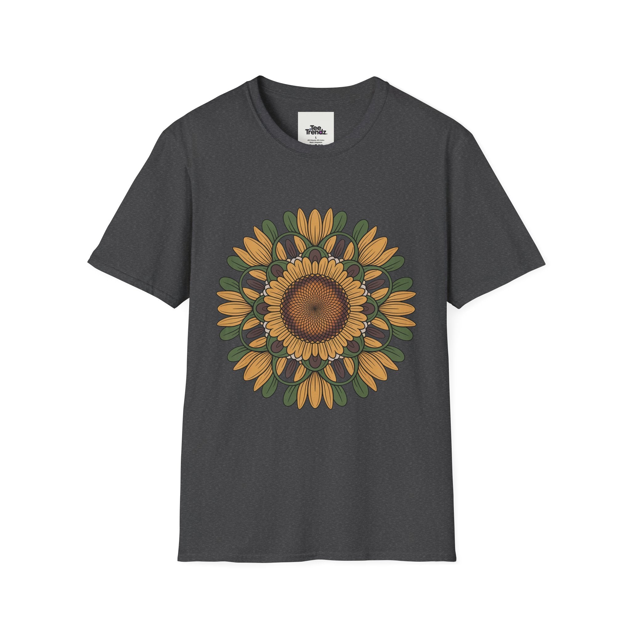 Sunflower Mandala T-Shirt — Retro Floral Graphic Tee