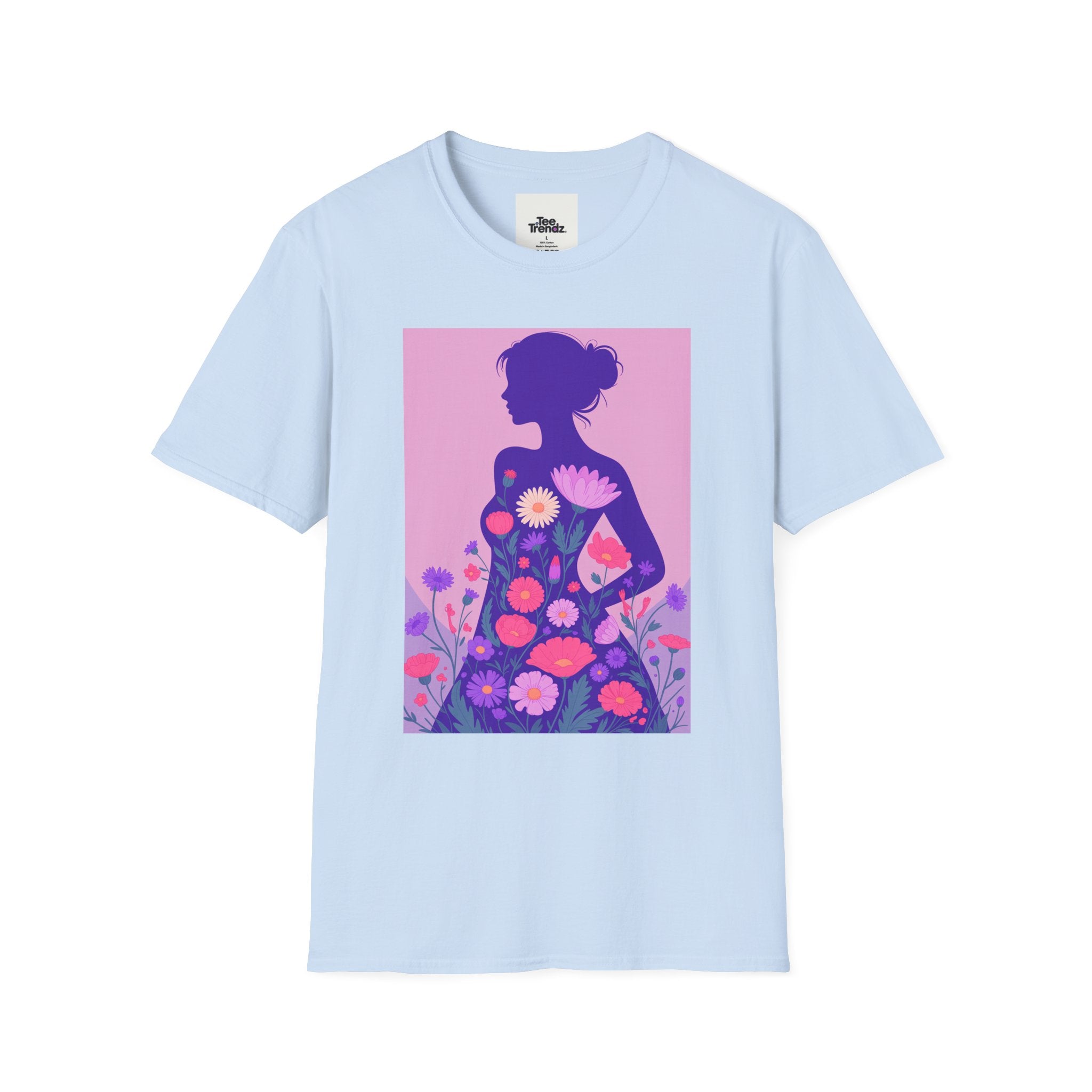 Floral Silhouette T-Shirt — Woman in Bloom Graphic Tee