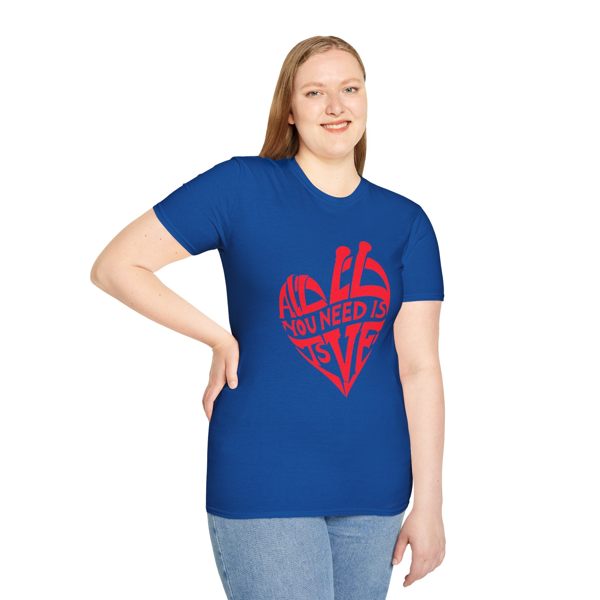 Love Heart T-Shirt — "All You Need Is Love" Retro Graphic