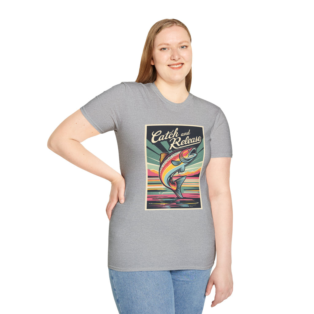 Catch and Release Fishing T-Shirt — Retro Trout Angler Tee
