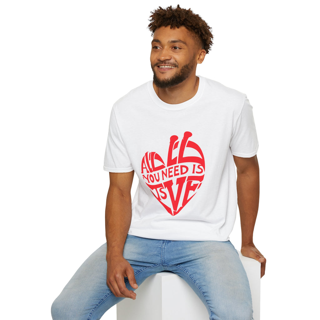 Love Heart T-Shirt — "All You Need Is Love" Retro Graphic