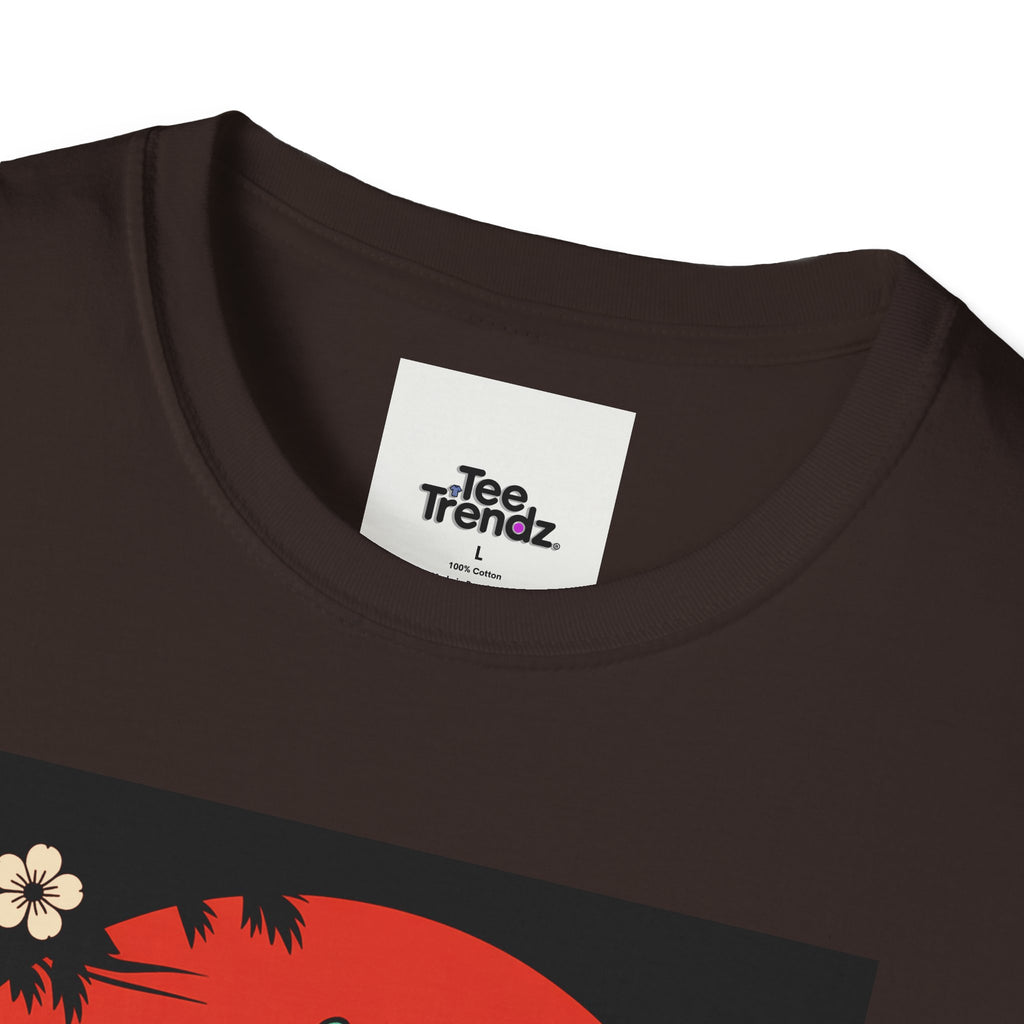 Dinosaur Retro Sunset T-Shirt — Japanese Kanji Dino Graphic
