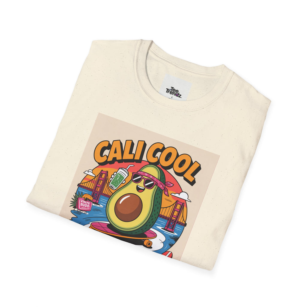 Cali Cool Avocado Tee — Retro Surfing California Graphic T-Shirt