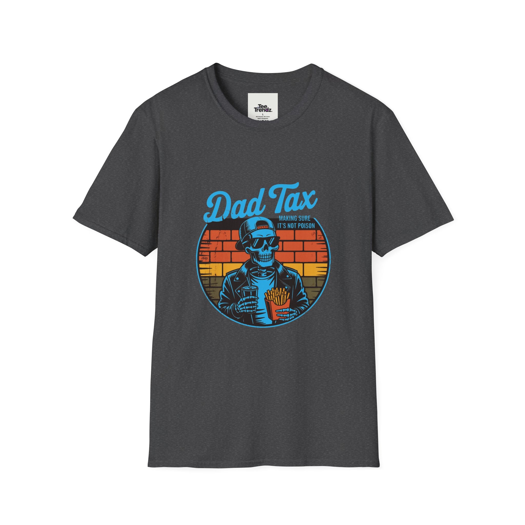 Dad Tax T-Shirt – Retro Skull Dad with Popcorn Graphic, Funny Father’s Day Gift