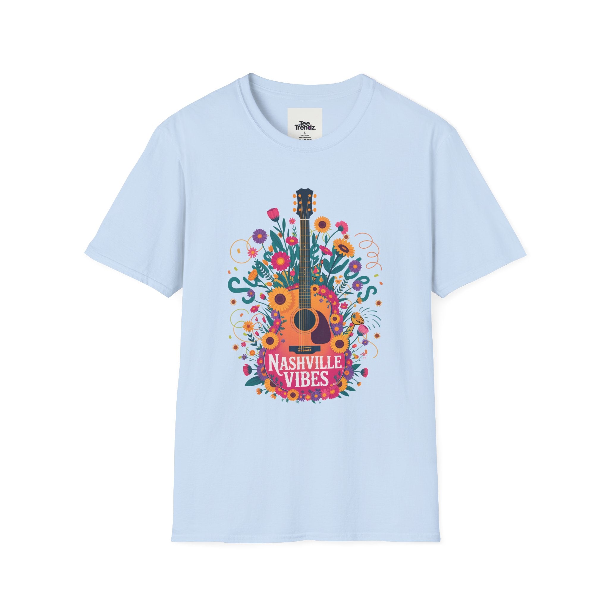 Nashville Vibes Guitar T-Shirt – Floral Music Festival Tee