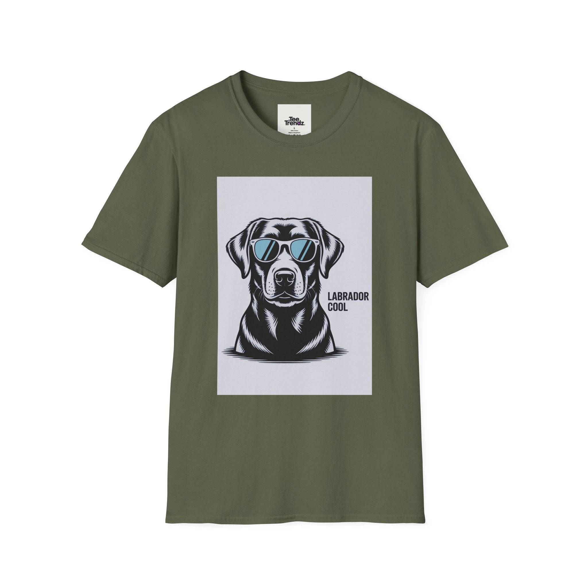 Labrador Cool T-Shirt — Black Lab with Sunglasses Graphic