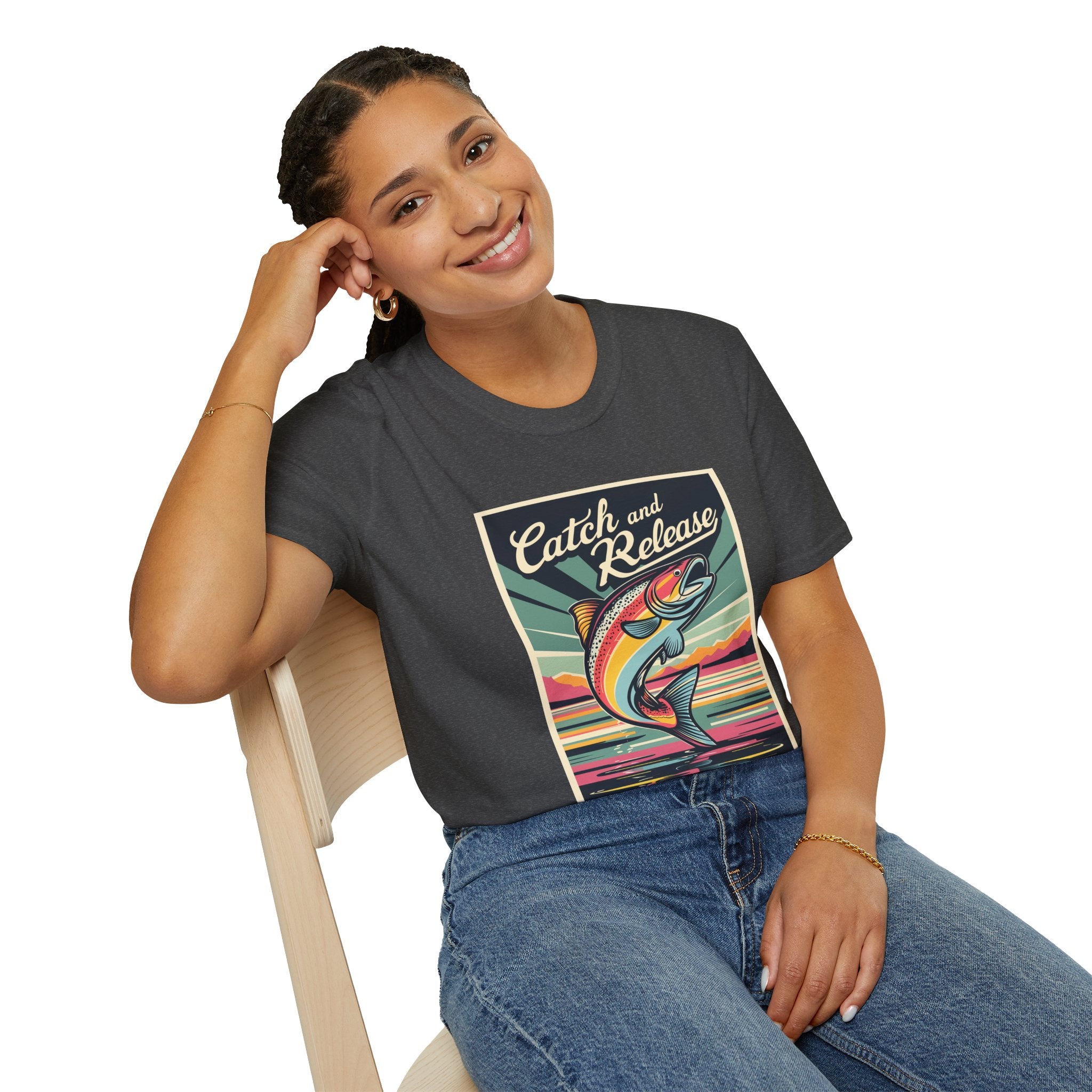 Catch and Release Fishing T-Shirt — Retro Trout Angler Tee
