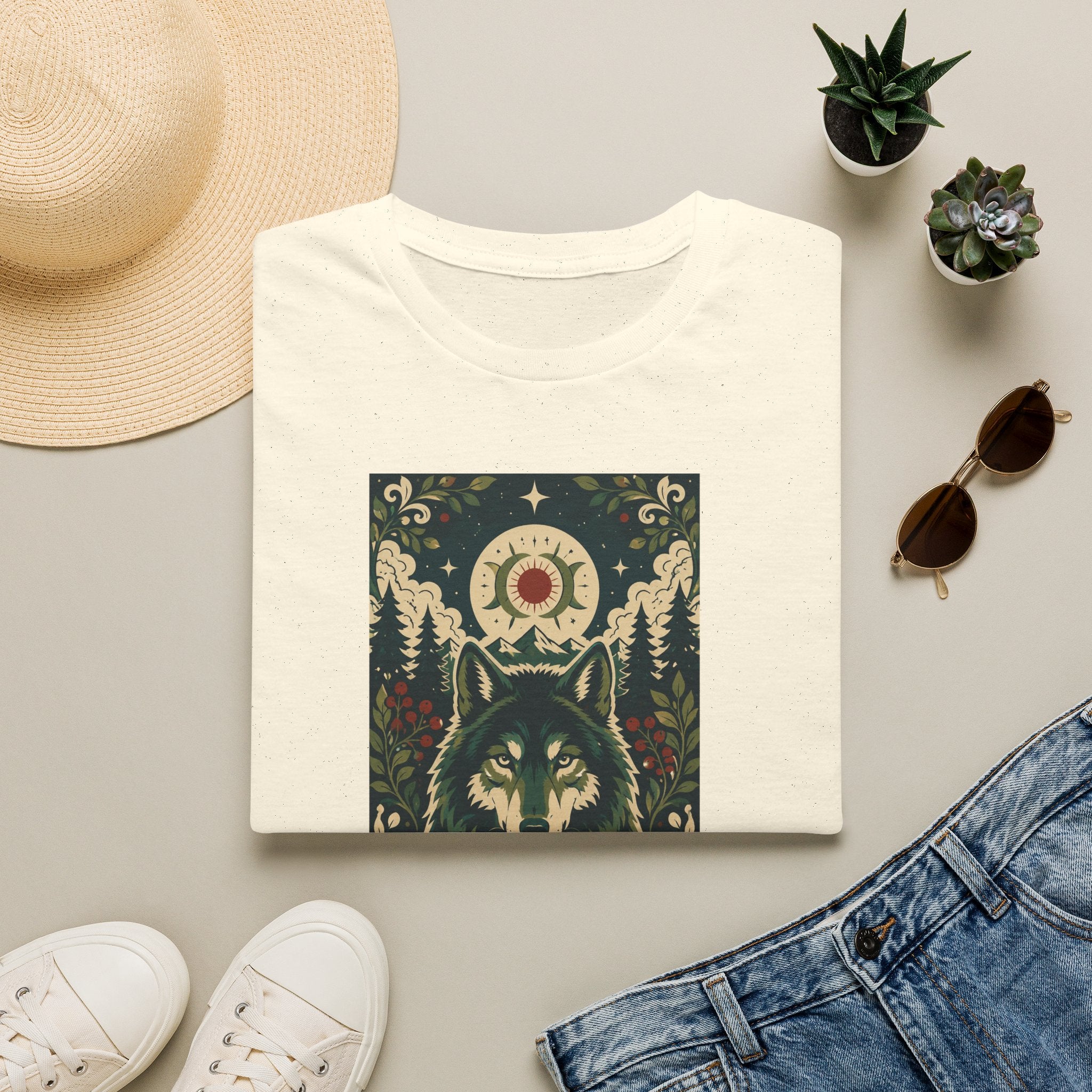 Wolf Spirit T-Shirt — Mystic Forest Moon Graphic