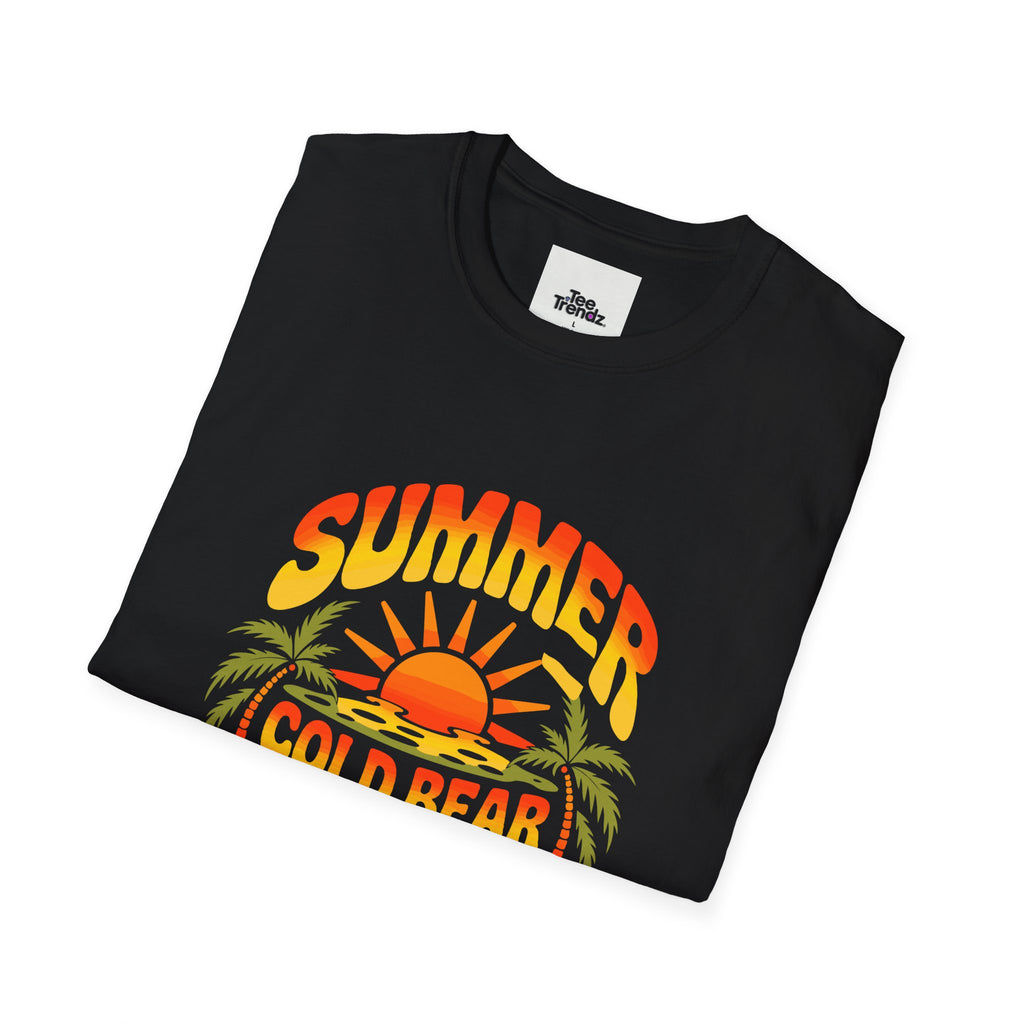 Summer Graphic T-Shirt — "Cold Bear Hot Sun" Retro Beach Tee