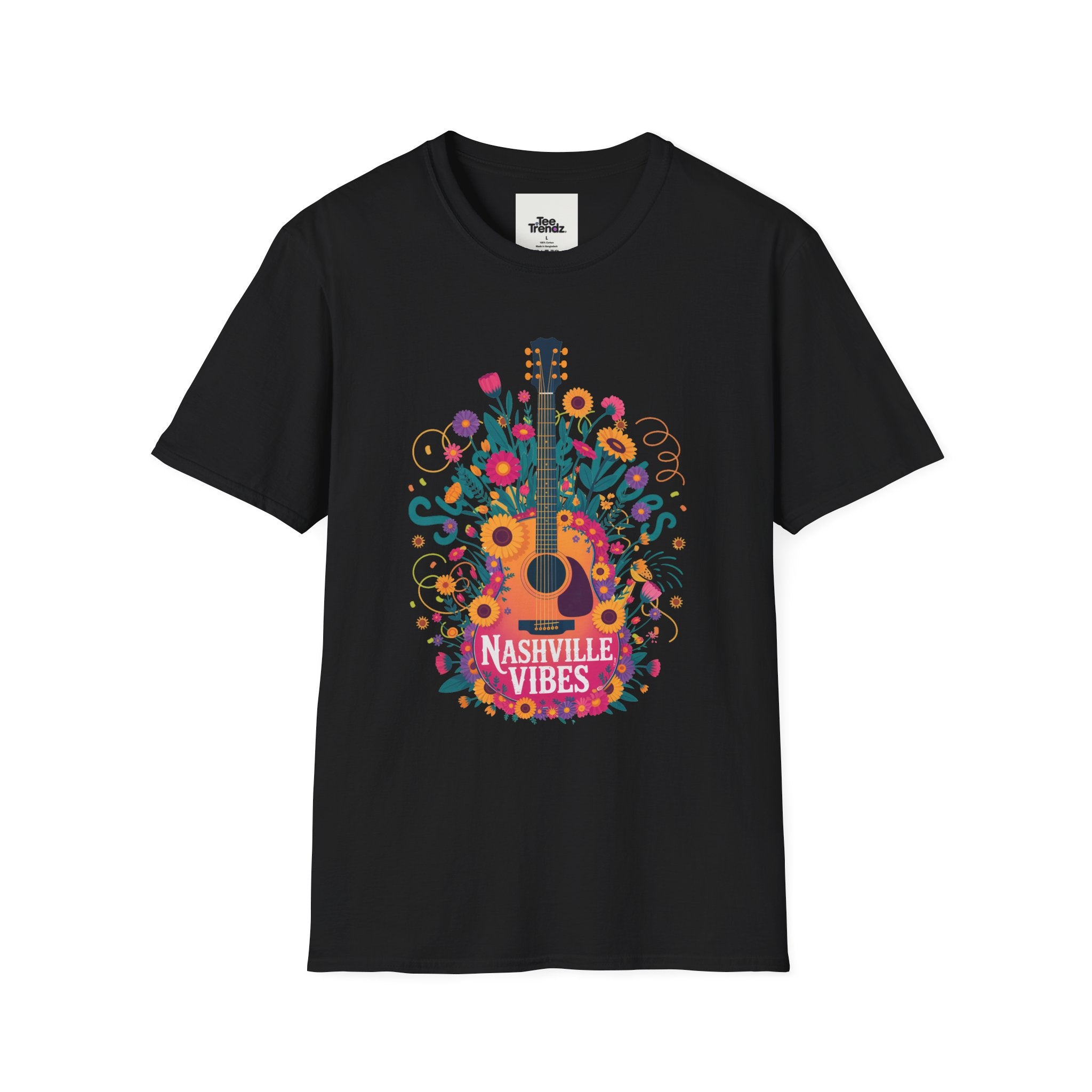 Nashville Vibes Guitar T-Shirt – Floral Music Festival Tee