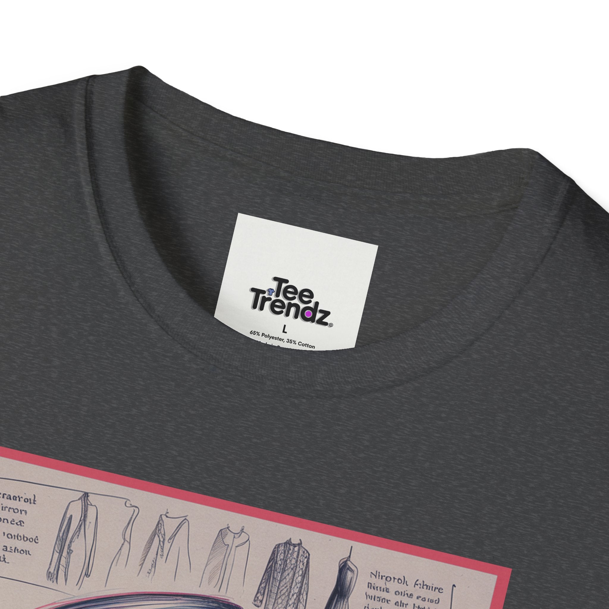 Vintage Portrait T-Shirt — Floral Hat Illustration