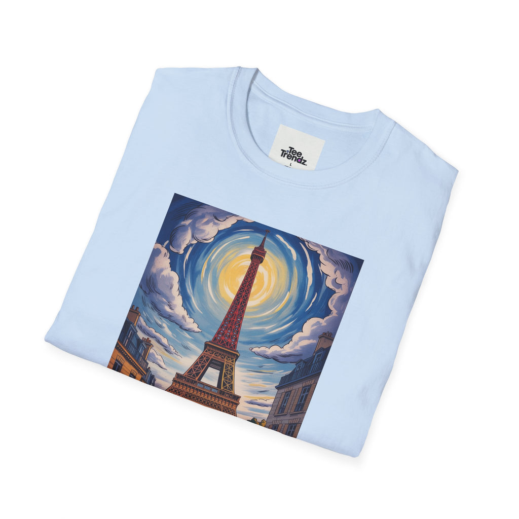 Visit Paris T-Shirt - Vintage Eiffel Tower Travel Poster Tee