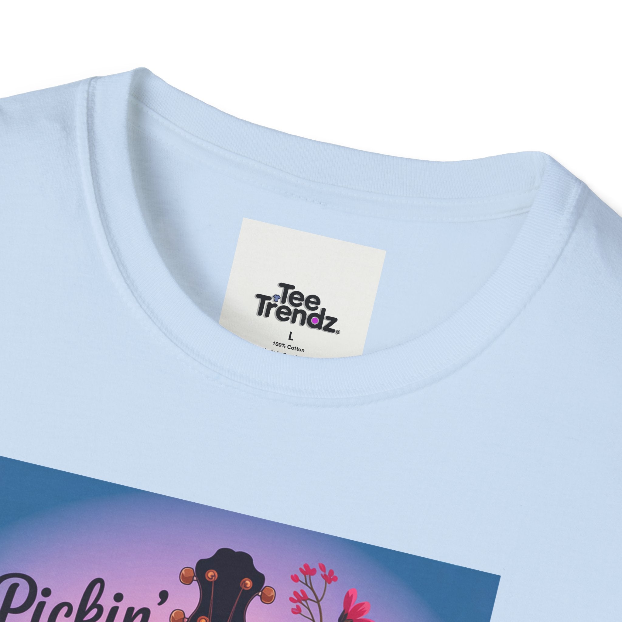 Banjo Floral Tee — "Pickin' Petals, Pickin' Strings" Nashville Summer Vibes