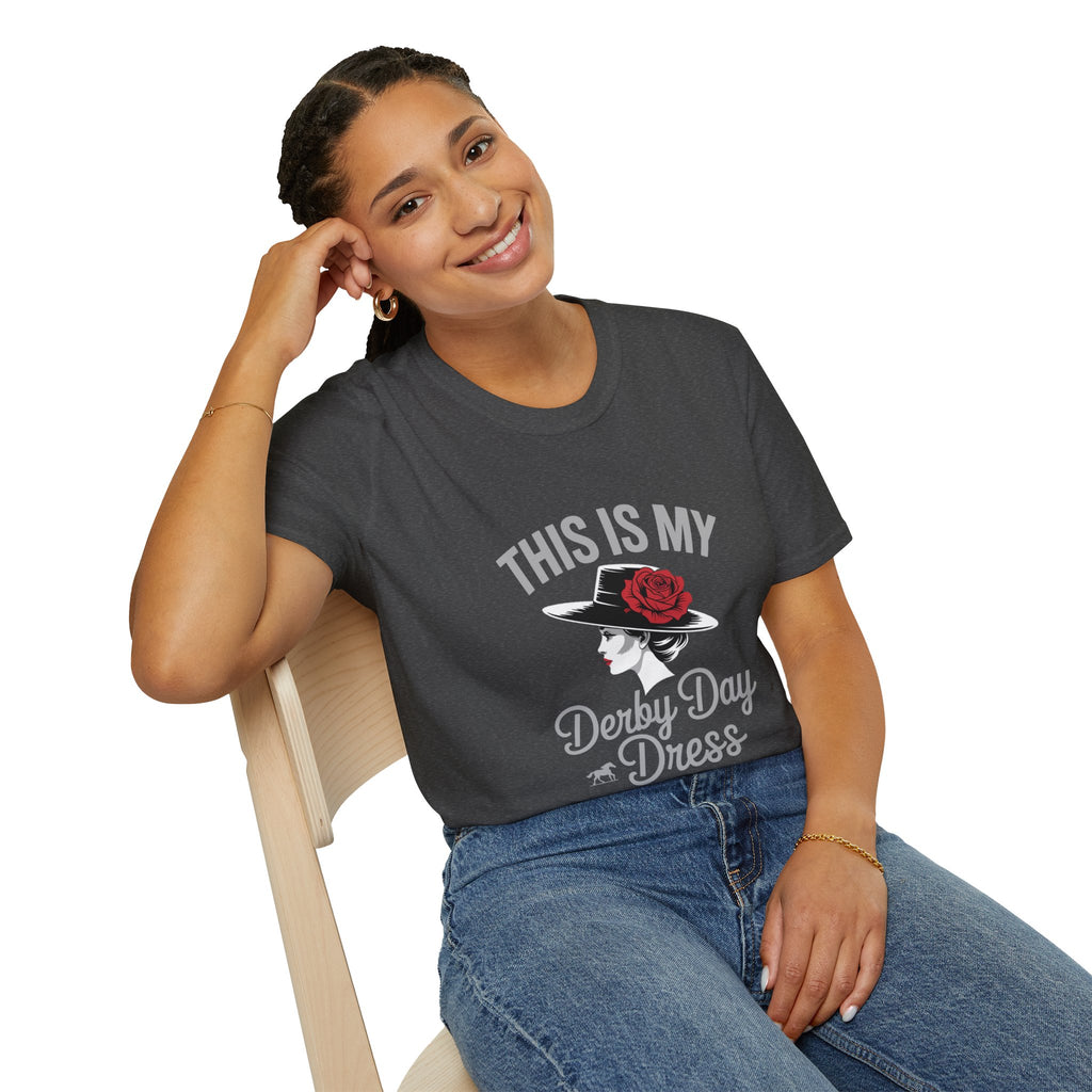 Derby Day Dress T-Shirt — "This Is My Derby Day Dress" Ladies Hat Racing Tee