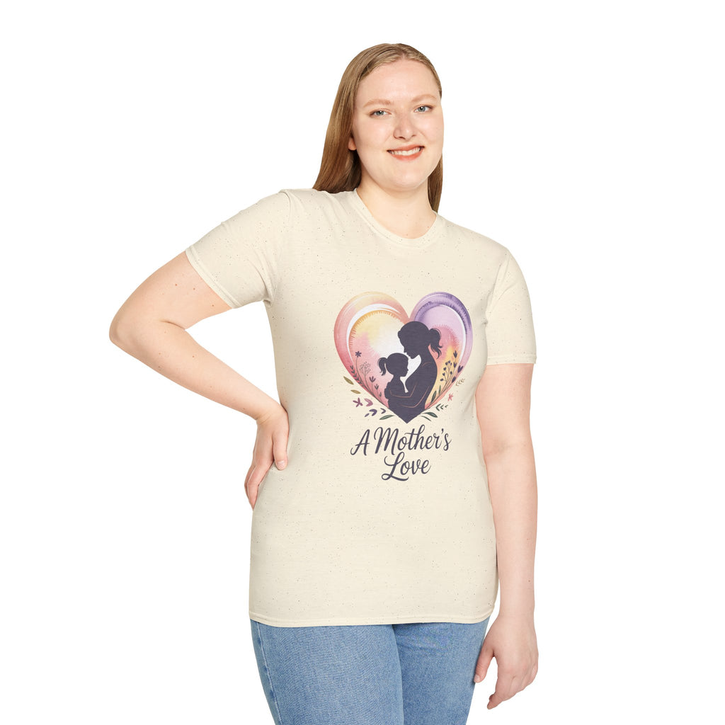 Mother's Love T-Shirt — Silhouette Heart Mom & Child Graphic (Mother's Day Gift)