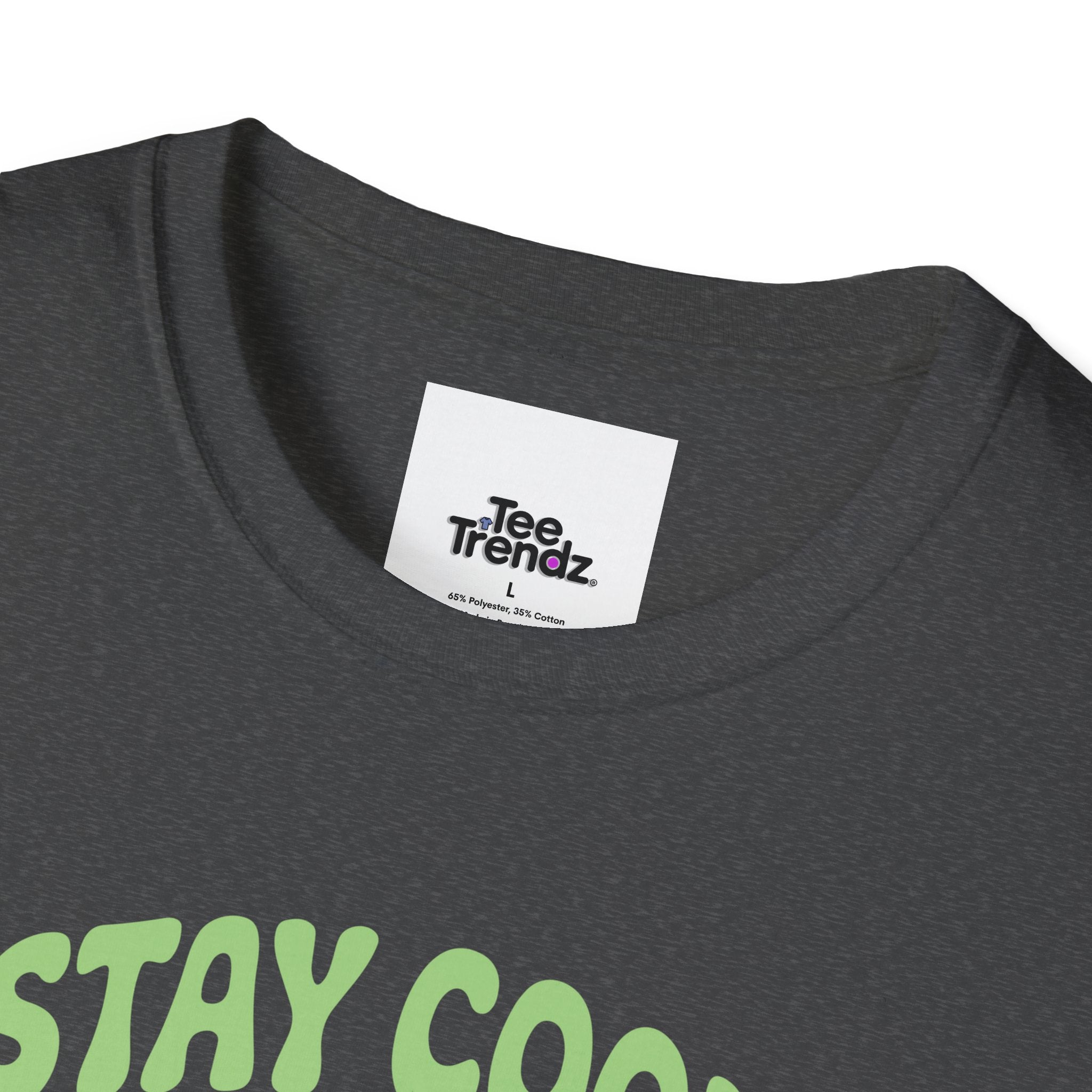 Stay Cool and Healing Graphic T-Shirt — Cute Green Bunny Peace Tee