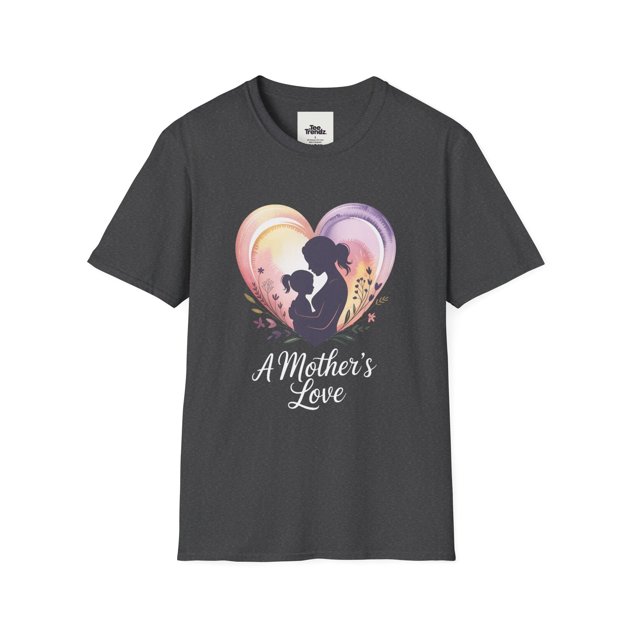 Mother's Love T-Shirt — Silhouette Heart Mom & Child Graphic (Mother's Day Gift)