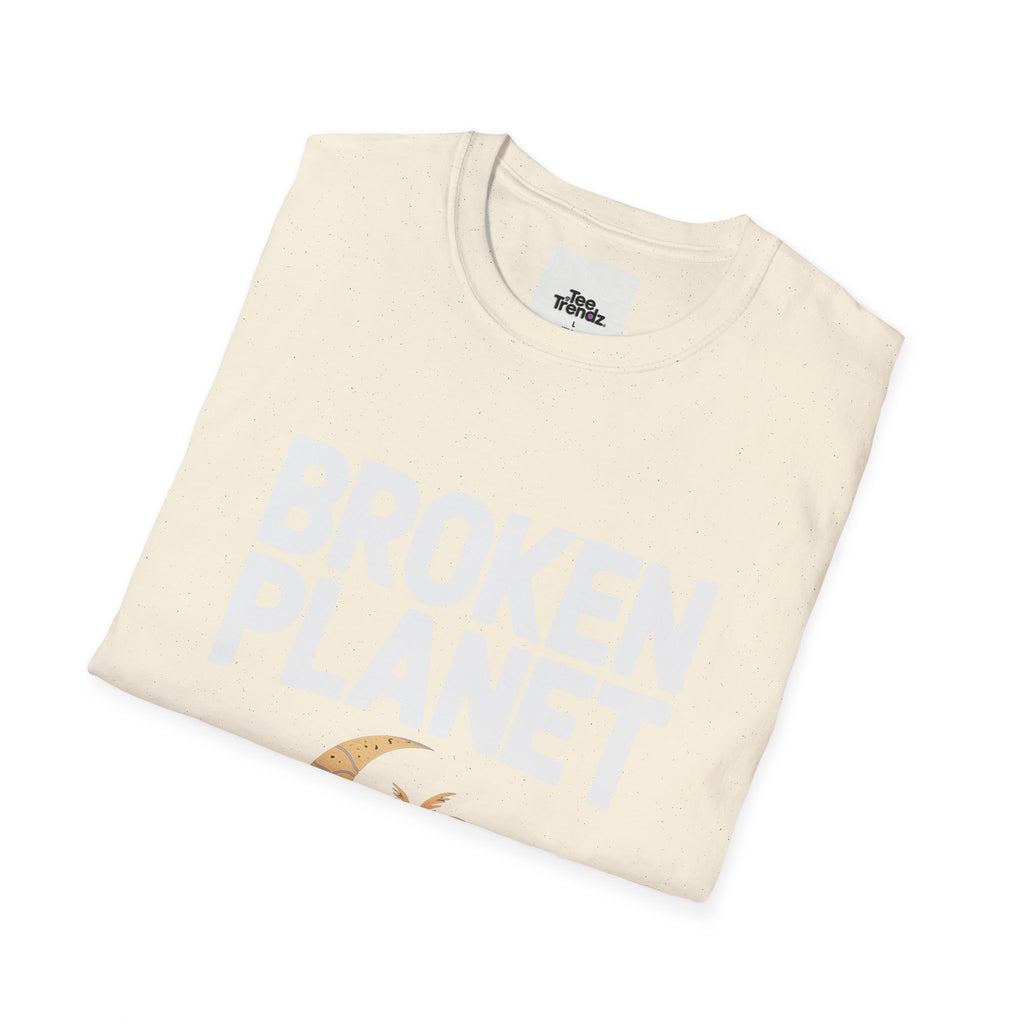 Broken Planet T-Shirt — Tropical Crescent Palm Graphic Tee