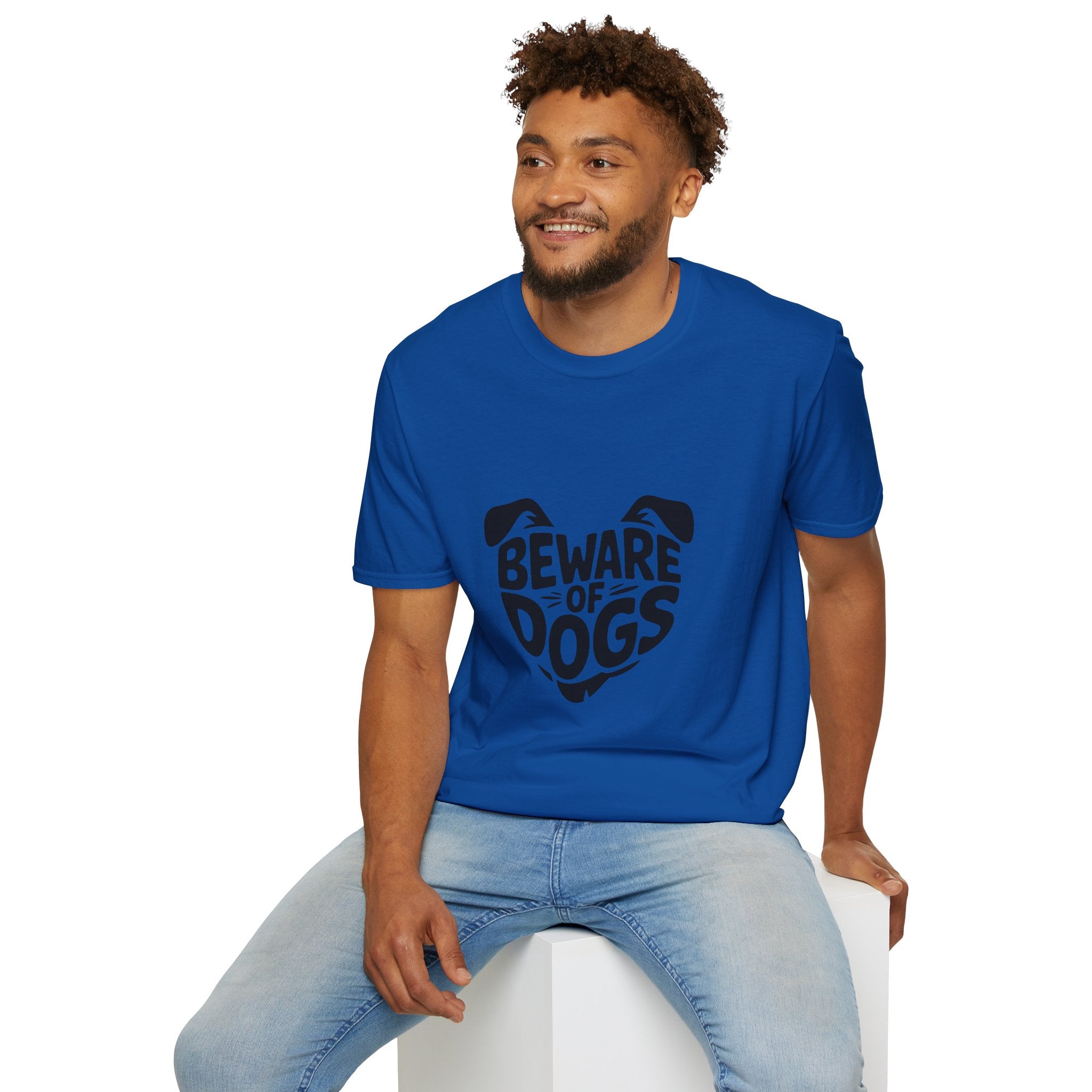Beware of Dogs T-Shirt — Cute Dog Face Graphic Tee for Dog Lovers