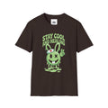 Stay Cool and Healing Graphic T-Shirt — Cute Green Bunny Peace Tee