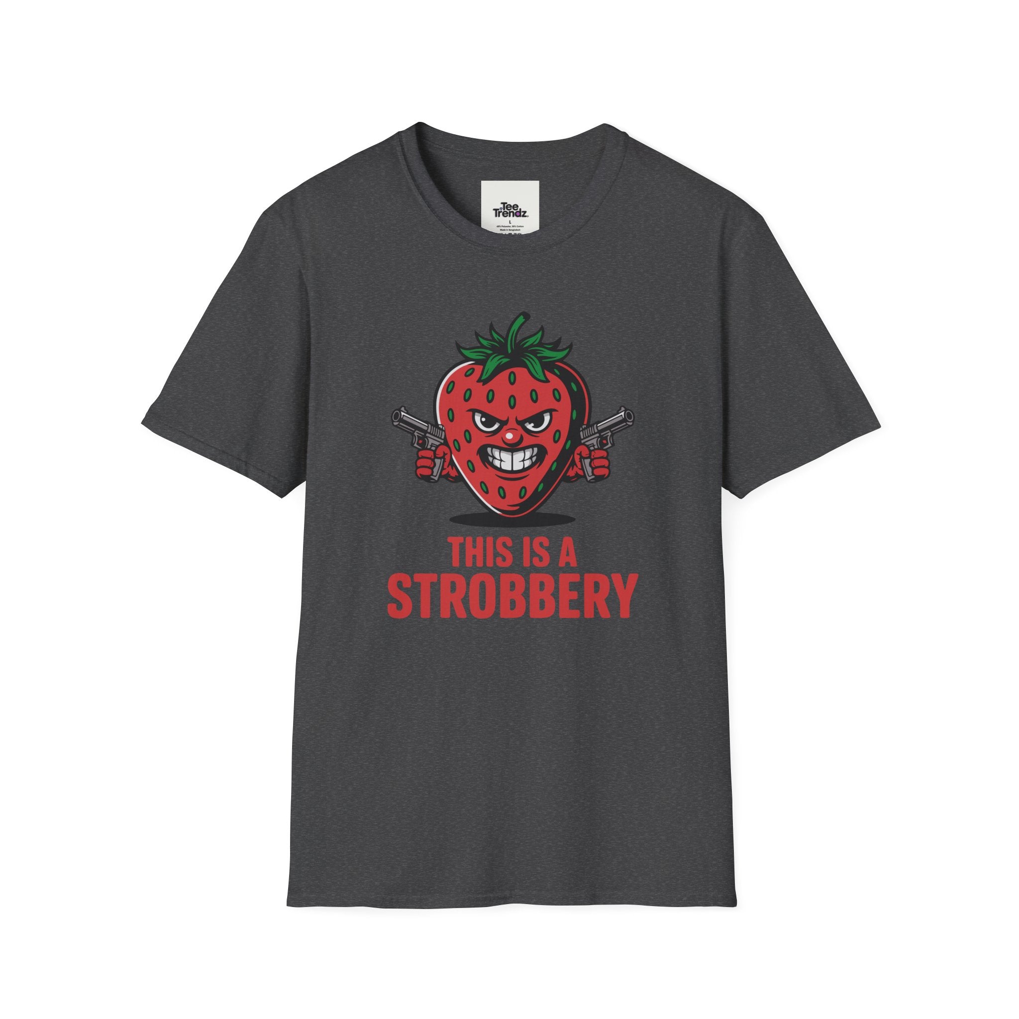 Stroberry Tee – Funny Cartoon Strawberry Graphic T-Shirt (“This Is A Stroberry”)