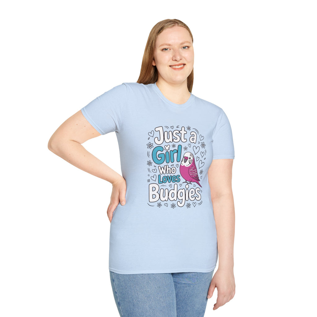 Just a Girl Who Loves Budgies T-Shirt – Cute Budgie Parakeet Tee for Bird Lovers